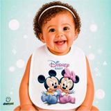 Ghostbastır Design Mickey ve Minnie Keten Bebek Mama Önlüğü – Yumuşak, Emici, Yıkanabilir, Özel Tasarım P134 - Çok Renkli - 0+ Ay