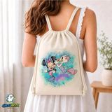 Ghostbastır Design Minnie Mouse Büzgülü Keten Çanta C192 - Bej