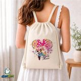 Ghostbastır Design Minnie Mouse Büzgülü Keten Çanta C193 - Bej