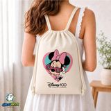 Ghostbastır Design Minnie Mouse Büzgülü Keten Çanta C198 - Bej