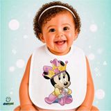 Ghostbastır Design Minnie Mouse Keten Bebek Mama Önlüğü – Yumuşak, Emici, Yıkanabilir, Özel Tasarım P136 - Çok Renkli - 0+ Ay