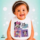 Ghostbastır Design Minnie Mouse Keten Bebek Mama Önlüğü – Yumuşak, Emici, Yıkanabilir, Özel Tasarım P139 - Çok Renkli - 0+ Ay