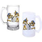 Ghostbastır Design Mısır Biranın Icadı Kulplu Bira Bardağı Buzlu Veya Şeffaf Seçenekli 0160 - 500 ml