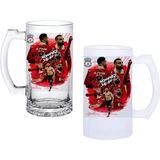 Ghostbastır Design Mohamed Salah Kulplu Bira Bardağı Buzlu Veya Şeffaf Seçenekli 0164 - 1 Adet - 500 ml