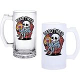 Ghostbastır Design Ölü Yorgunluğu Kulplu Bira Bardağı Buzlu Veya Şeffaf Seçenekli 0173 - 500 ml