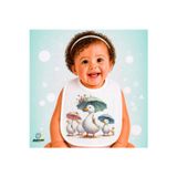Ghostbastır Design Ördek Ailesi Keten Bebek Mama Önlüğü – Yumuşak, Emici, Yıkanabilir, Özel Tasarım P143