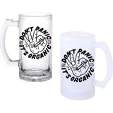 Ghostbastır Design Organik Sigara Kulplu Bira Bardağı Buzlu Veya Şeffaf Seçenekli 0171 - 500 ml