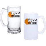 Ghostbastır Design Ösym Mağduru Kulplu Bira Bardağı Buzlu Veya Şeffaf Seçenekli 0174 - 1 Adet - 500 ml