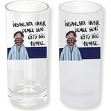 Ghostbastır Design Özlü Sözlü Buzlu / Buzsuz Seçenekli Rakı Bardağı – 1 Adet Şık Sunum Bardağı 0137 - Şeffaf - 200 ml