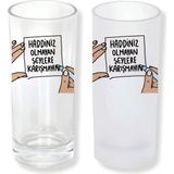 Ghostbastır Design Özlü Sözlü Buzlu / Buzsuz Seçenekli Rakı Bardağı – 1 Adet Şık Sunum Bardağı 093 - Şeffaf - 200 ml