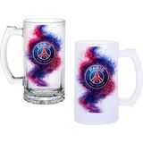 Ghostbastır Design Paris Saint-Germain Kulplu Bira Bardağı Buzlu Veya Şeffaf Seçenekli 0177 - 1 Adet - 500 ml