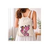 Ghostbastır Design Pembe Panter Büzgülü Keten Çanta C227