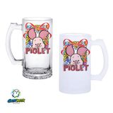 Ghostbastır Design Piglet Kulplu Bira Bardağı Buzlu veya Şeffaf Seçenekli 0335
