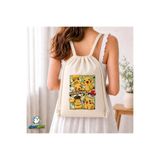 Ghostbastır Design Pikachu Büzgülü Keten Çanta C233 GHSTBSTRCNT233