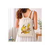 Ghostbastır Design Pikachu Büzgülü Keten Çanta C236 GHSTBSTRCNT236