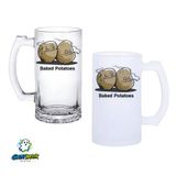 Ghostbastır Design Pişmiş Patatesler Kulplu Bira Bardağı Buzlu veya Şeffaf Seçenekli 0339