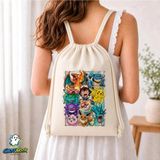 Ghostbastır Design Pokemon Büzgülü Keten Çanta C238 - Bej
