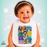 Ghostbastır Design Pokemon Keten Bebek Mama Önlüğü – Yumuşak, Emici, Yıkanabilir, Özel Tasarım P159 - Çok Renkli - 0+ Ay