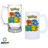Ghostbastır Design Pokemon Kulplu Bira Bardağı Buzlu Veya Şeffaf Seçenekli 0341 - 1 Adet - 500 ml