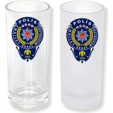 Ghostbastır Design Polis Armalı Buzlu / Buzsuz Seçenekli Rakı Bardağı – 1 Adet Şık Sunum Bardağı 025 - Şeffaf - 200 ml