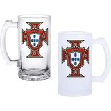 Ghostbastır Design Portekiz Milli Takımı Kulplu Bira Bardağı Buzlu Veya Şeffaf Seçenekli 0181 - 500 ml