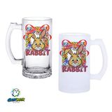 Ghostbastır Design Rabbit Kulplu Bira Bardağı Buzlu veya Şeffaf Seçenekli 0342