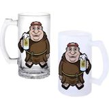 Ghostbastır Design Rahip Kulplu Bira Bardağı Buzlu Veya Şeffaf Seçenekli 0184 - 1 Adet - 500 ml