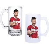 Ghostbastır Design Robert Lewandowski Kulplu Bira Bardağı Buzlu Veya Şeffaf Seçenekli 0188 - 500 ml