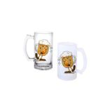 Ghostbastır Design Sarhoş Bira Kulplu Bira Bardağı Buzlu Veya Şeffaf Seçenekli 0191