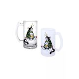 Ghostbastır Design Sarhoş Kedi Kulplu Bira Bardağı Buzlu Veya Şeffaf Seçenekli 0194