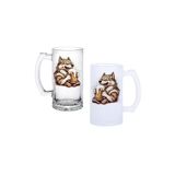 Ghostbastır Design Sarhoş Kurt Kulplu Bira Bardağı Buzlu Veya Şeffaf Seçenekli 0195