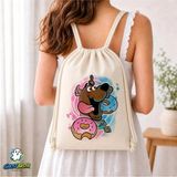 Ghostbastır Design Scooby Doo Büzgülü Keten Çanta C271 - Bej