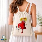 Ghostbastır Design Şeker Kız Candy Büzgülü Keten Çanta C305 - Bej