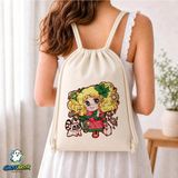 Ghostbastır Design Şeker Kız Candy Büzgülü Keten Çanta C307 - Bej