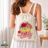 Ghostbastır Design Şeker Kız Candy Büzgülü Keten Çanta C308 - Bej