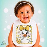 Ghostbastır Design Sevimli Ördek Keten Bebek Mama Önlüğü – Yumuşak, Emici, Yıkanabilir, Özel Tasarım P172 - Çok Renkli - 0+ Ay
