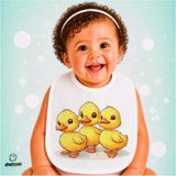 Ghostbastır Design Sevimli Ördekler Keten Bebek Mama Önlüğü – Yumuşak, Emici, Yıkanabilir, Özel Tasarım P173 - Çok Renkli - 0+ Ay