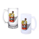 Ghostbastır Design Simpson Duff Bira Bardağı 500 cc Cam Buzlu veya Buzsuz Seçenekleriyle 1069
