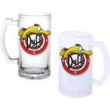 Ghostbastır Design Simpson Duff Kulplu Bira Bardağı Buzlu Veya Şeffaf Seçenekli 0203 - 1 Adet - 500 ml