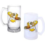 Ghostbastır Design Simpson Fast Food Kulplu Bira Bardağı Buzlu Veya Şeffaf Seçenekli 0204 - 500 ml