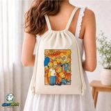 Ghostbastır Design Simpsons Büzgülü Keten Çanta C277 - Bej