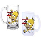 Ghostbastır Design Simpsons Duff Kulplu Bira Bardağı Buzlu Veya Şeffaf Seçenekli 0209 - 500 ml