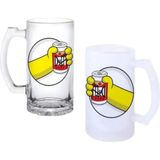 Ghostbastır Design Simpsons Duff Kulplu Bira Bardağı Buzlu Veya Şeffaf Seçenekli 0210 - 1 Adet - 500 ml