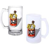 Ghostbastır Design Simpsons Duff Kulplu Bira Bardağı Buzlu Veya Şeffaf Seçenekli 0211 - 1 Adet - 500 ml