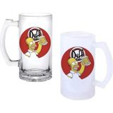 Ghostbastır Design Simpsons Duff Kulplu Bira Bardağı Buzlu Veya Şeffaf Seçenekli 0212 - 500 ml