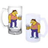 Ghostbastır Design Simpsons Kulplu Bira Bardağı Buzlu Veya Şeffaf Seçenekli 0205 - 1 Adet - 500 ml