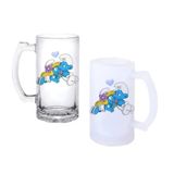 Ghostbastır Design Şirinler Bira Bardağı 500 cc Cam Buzlu veya Buzsuz Seçenekleriyle 0593