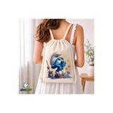 Ghostbastır Design Şirinler Büzgülü Keten Çanta C319 GHSTBSTRCNT319