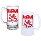 Ghostbastır Design Sivasspor Kulplu Bira Bardağı Buzlu Veya Şeffaf Seçenekli 0214 - 500 ml