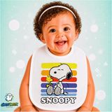 Ghostbastır Design Snoopy Keten Bebek Mama Önlüğü – Yumuşak, Emici, Yıkanabilir, Özel Tasarım P176 - Çok Renkli - 0+ Ay